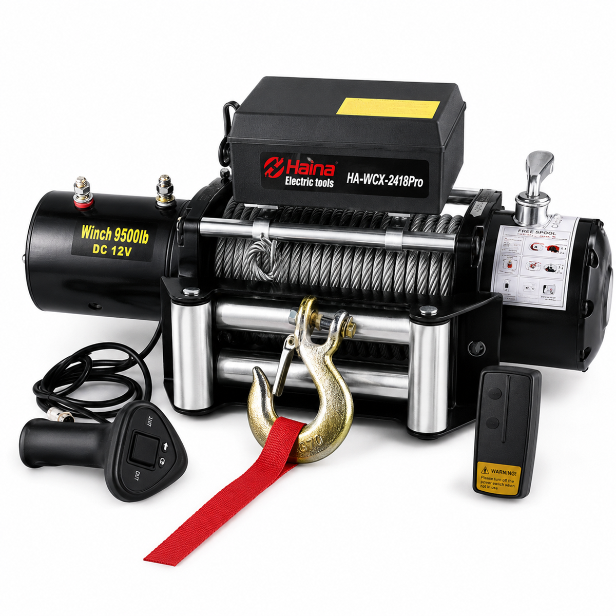Troliu Electric Haina 12V 5500kg 3500W Wireless cu Telecomanda