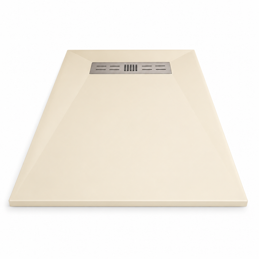 Cadita Dus Crem Antiderapanta din Compozit Mineral cu Sifon Inclus