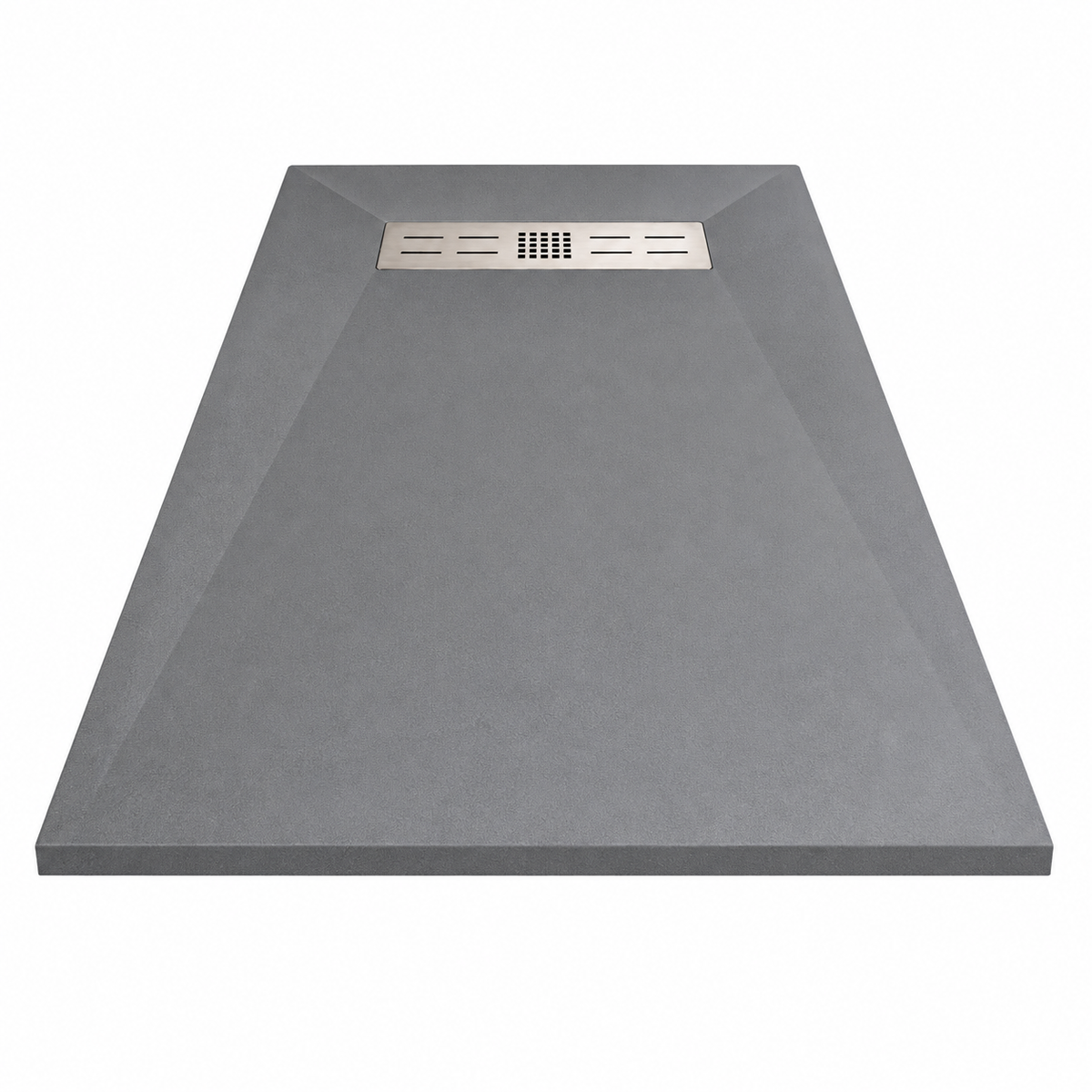 Cadita Dus Gri Antiderapanta din Compozit Mineral cu Sifon si Grila Inox Incluse