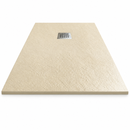 Cadita Dus Crem din Compozit Mineral Antiderapanta cu Sifon Inclus