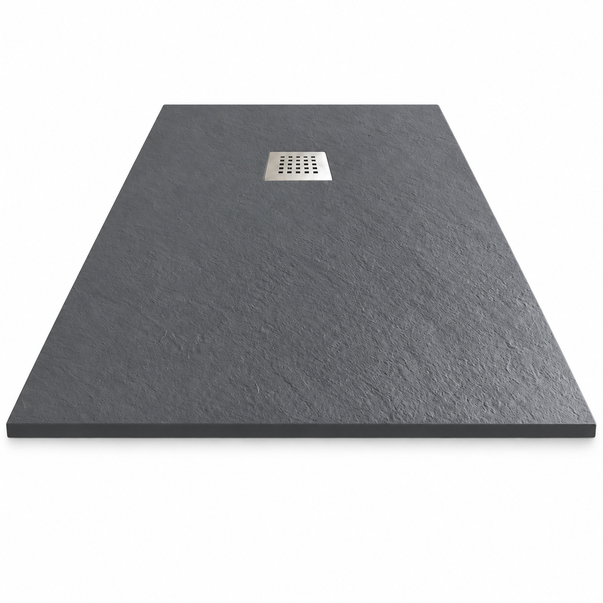 Cadita Dus Gri din Compozit Mineral Antiderapanta cu Sifon Inclus