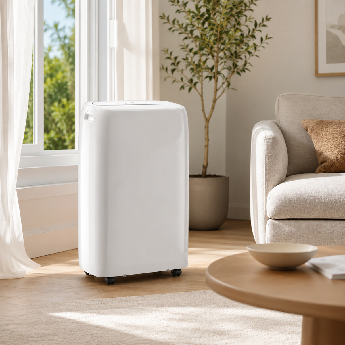 Aer conditionat portabil 14000 BTU, Wi-Fi, racire si ventilare, alb