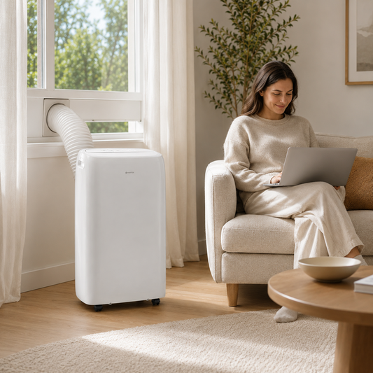 Aer conditionat portabil 14000 BTU, Wi-Fi, racire si ventilare, alb