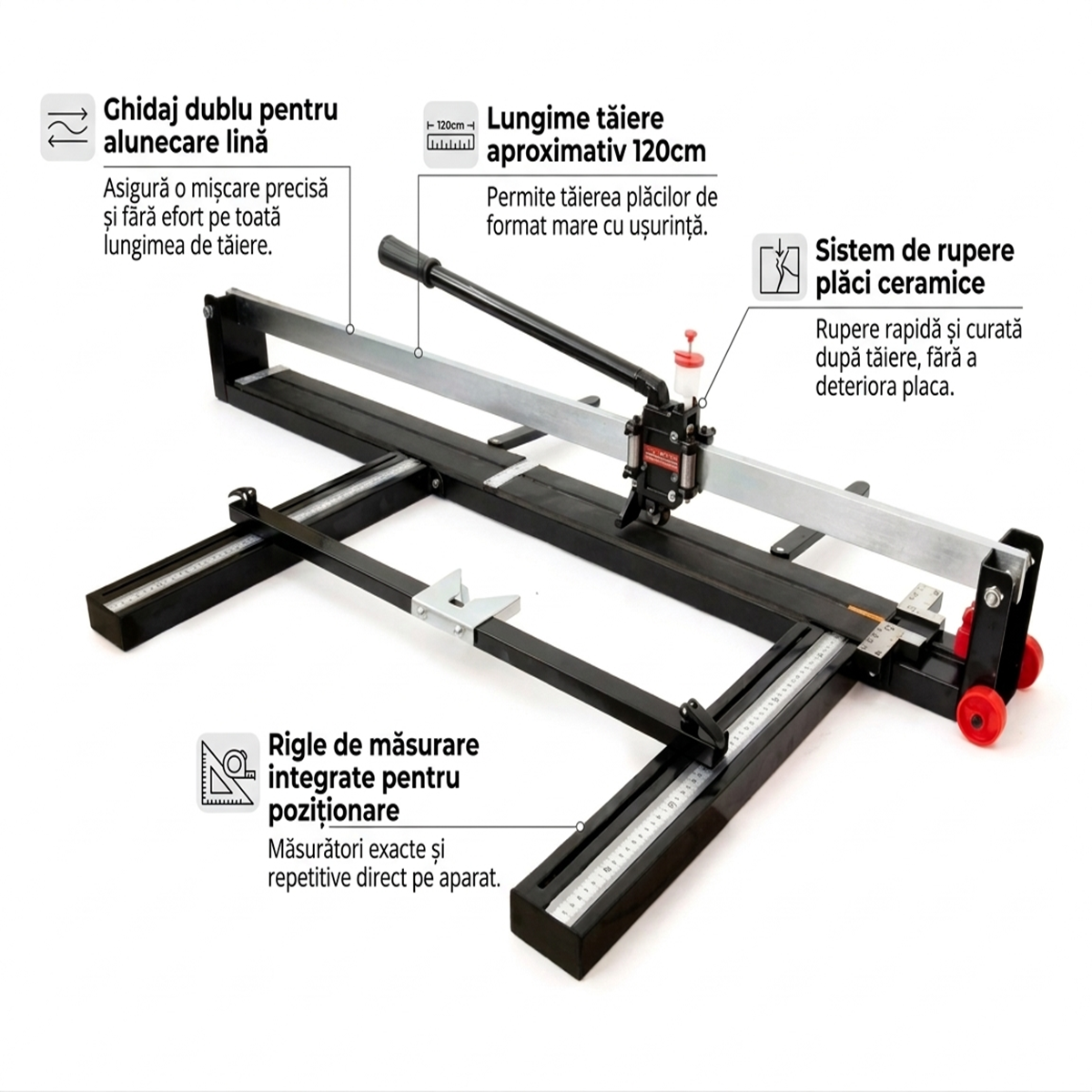 Masina profesionala taiat gresie 1200 mm, laser, 16 mm grosime