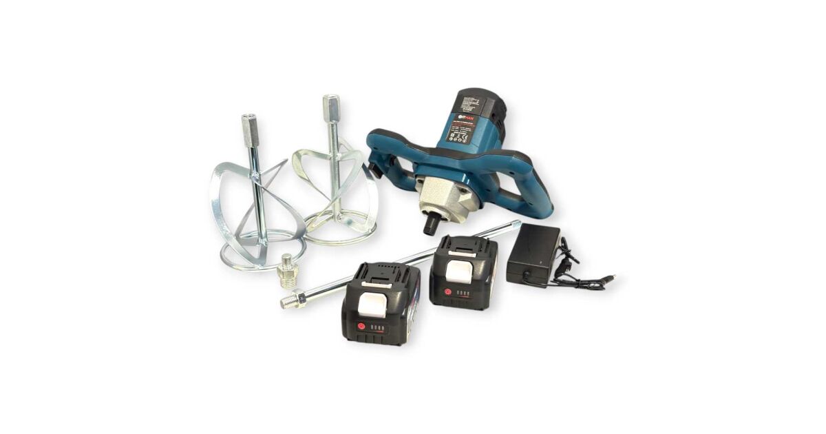 Mixer de vopsea fara fir Hitman  62V- 2x8.0 Ah  tija dubla de amestecare